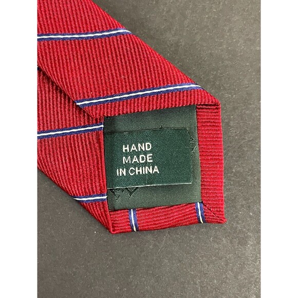 Lauren Ralph Lauren Men's Repp Neck Tie 100% Silk Stripe Red Blue 59.5' x 3" - Picture 5 of 8